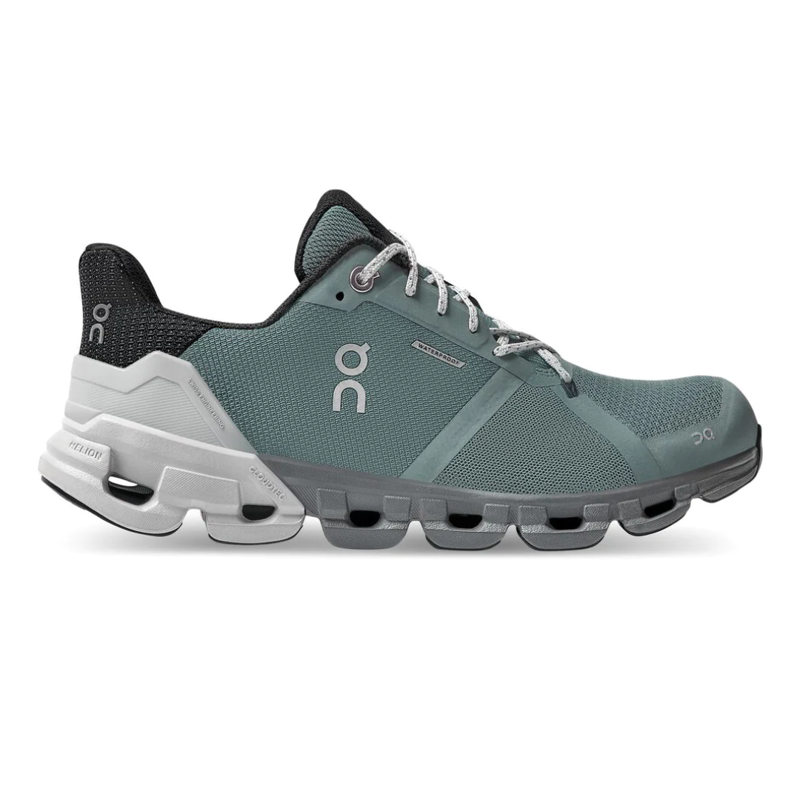 On Women's Cloudflyer Waterproof Shoes in Sea / Glacier